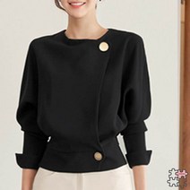 페이퍼먼츠 여성용 라운드 볼륨 투 버튼 봄 가을 살랑 숏 재킷 01491
