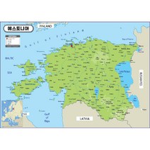 지도닷컴 지형 코팅형 에스토니아지도 + 세계지도만국기 210 x 150 cm, 1세트