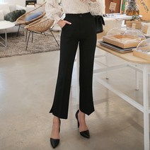빼빼 여성용 데일리 허리밴딩 밑단옆트임 슬랙스