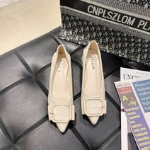 더나은날 여자 팔각 스퀘어 버클 뾰족 로우힐 구두 3cm YT_RI025