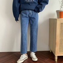 여성용 엔토라 컷팅 일자 데님팬츠