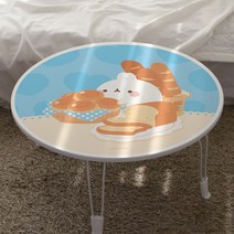 스토리퍼니쳐 몰랑이 접이식 테이블 원형 600, 화이트(01 베이커리몰랑이)