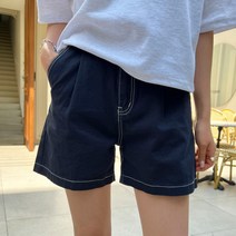 시크폭스 여성용 쿨네이비 스티치코튼 숏 팬츠