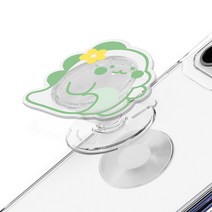 트라이코지 리틀 티노 체인지 아크릴 탈부착 스마트톡 휴대폰거치대 플라워, 1개, 그린