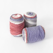 파스텔 코튼 그라데이션 실 3p, 퍼플믹스, 193m