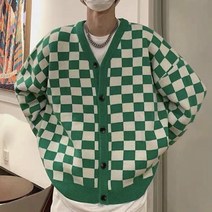 민성컴퍼니 남성용 바둑판 패턴 체크 가디건