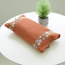 봄매트 어리연 사각 메밀베개, 브라운