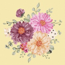 플레이어바웃 명화 그리기 DIY 세트 데이지 플라워 피포페인팅 20 x 20 cm, 혼합색상