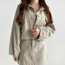 윤베리 여성용 컷팅 면 데일리 자켓