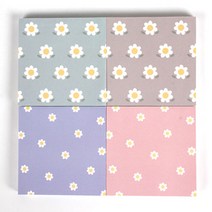 톡톡팬시 데이지 떡메모지 4종 세트, Pink, Violet, Brown, Mint, 1세트