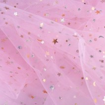 STUDIO201 촬영용 반짝별 달 배경천, 핑크, 1개