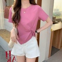 비케이 여성용 꼬임 반팔티셔츠