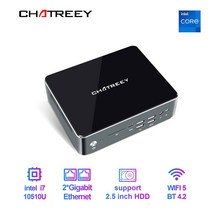 Chatreey-미니 pc i7 10510U i5 10210U Nvme SSD 윈도우즈 11 게임용 데스크탑 컴퓨터 2xGigabit 이더넷, 02 i7-8565U_02 AU, 08 64G Ram 1TB SSD