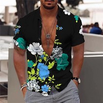 신혼여행 유럽 필리핀여행 Hawaiian Tropical Shirts For Men 비치 셔츠 남성 반팔 소셜 여름 오버사이즈