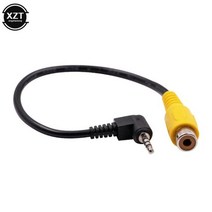1PC AV 비디오 케이블 어댑터 2.5mm AV 잭 남성 플매트 카펫 매트 카펫 매트 카펫 러그 RCA 여성 어댑터 케이블 GPS 및 후면 카메라 변환기 케이블, 01 Black