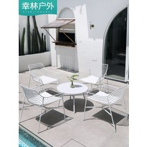 야외바베큐장 테라스 연철 야외 테이블과 의자 안뜰 호텔 노천 바 부동산 부서 외부, [16] 7045 커피 테이블화이트