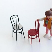 카페 여자 아이방 꾸미기 원형 철제 의자 미니어쳐 옷가게인테리어 홈스타일링 선반 장식소품, 색상_레드, 상세페이지 참조