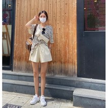 비샵 밴딩 가죽 고퀄 레자 반바지