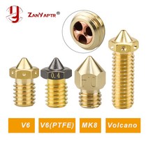자격증용 모델링 건축CHT 노즐 E3d V6 황동 PTFE 코팅 붙지 않는 필라멘트 고 유량 0.2/0.3/0.4/0.6/0.8/1, 03 0.4mm_01 V6 x 1