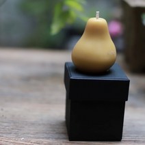 천연 정제 서양배 모양 밀랍초, 1개