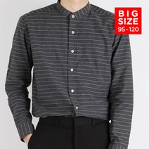 스타일에스 남성 빅사이즈 스트라이프 헨리넥 셔츠