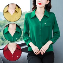 봄 긴팔 쉬폰 블라우스 여성 패션 코디 블라우스 빅사이즈 엄마옷