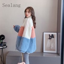 [Sealang]여성 겨울 캐주얼 뽀글이 코트 루즈핏 뽀글이 점퍼 gt3YANF303