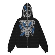 빈티지후드집업 zip hoodie men goth skeleton 패션센스 스트리트