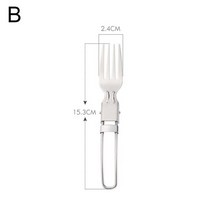 식기 세트 캠핑 식기 야외 스테인레스 스틸 접힌 포크 스푼 나이프 피크닉 생존 Flatware 하이킹 여행 휴대, 02 B