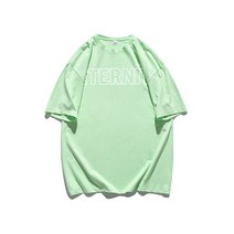 2023 신 입체 오목볼록 질감 펀칭 접착제 인쇄 문자다 커플 박시반팔티 T55P29 화이트 통제함 45