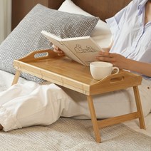 IYES 접이식 대형 원목 좌식 테이블 베드 트레이 테이블 IY-BD65, 우드