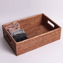 라탄 핸들 직사각 바구니(4size), 대 46x36x20cm