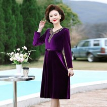 50대원피스 아줌마큰옷 중년 가을 엄마옷 60대 맘룩 빅사이즈