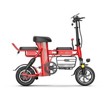 벨로스타 전기자전거 부모와 자녀가 함께 타는 전기 자전거 접이식 오토바이 집 작업 리튬 배터리 엄마 아빠와 탈 수 있는 부모자녀용, red_8A, 01 8A