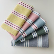 체리쉬홈 린넨 스트라이프 키친크로스 테이블매트 겸용 핸드메이드 매직후크 포함, 옐로우, 30x30