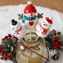 눈사람 픽 장식 크리스마스장식 피규어 트리 트리장식소품 메리크리스마스 트리데코, 모자 스마일 눈사람 1p