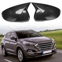 백미러 수리 사이드 카본 car ox horn 백미러 미러 커버 트림 프레임 미러 캡 hyundai tucson 2015-2020, 탄소 섬유
