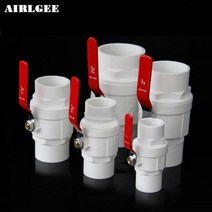 빨간색 미끄럼 방지 핸들 PVC 볼 밸브 내경 2 웨이 슬립 엔드 워터 차단 유량 컨트롤러 20mm 25mm 32mm 40mm 50mm 63mm 75mm