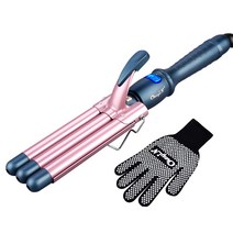 CkeyiN 웨이브 다리미 헤어 다리미 웨이브 마이너스 이온 80℃－230℃ 온도 조절 급속 가열 컬 다리미 19mm 코테 프로 사양 … (pink 19mm)
