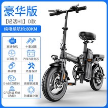 접이식 전기 자전거 블랙 간편 출퇴근 트렉 배달 바이크 펫 세발 산악 로드 이륜 고출력, 48V, 0Ah, 고급20A순전약80km/인버터대전기