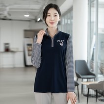 엄마옷 모슬린 스트라이프 집업카라 티셔츠 TK201048마담 미시옷 50대 중년여성의류 60대 엄마옷 빅사이즈 할머니옷 여성옷