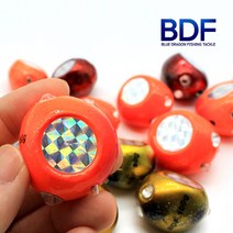 청룡조구 3D 유동식 타이라바 헤드 양면 홀로그램 수제 참돔 채비 선상 40g-150g 참돔낚시, 오렌지 (v형쿠션고무 2ea 동봉)-80g