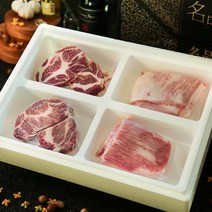 스페인 산 최상급 이베리코 명절 선물세트 800g (목살 항정살 갈매기살 삼겹살), 4호 (갈매기살2팩+목살1팩+항정살1팩)