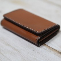 로스킨 미니지갑 반제품 DIY 수업용키트(소가죽) 가죽공예 DIY 패키지, 오렌지브라운