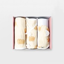 [메르베] 뚱냥이 출산선물세트(배냇저고리+속싸개+모자)_여름용