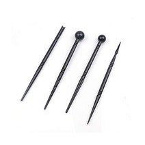 LRONG 점토 조각 도구 4개 도자기 모델 모델링 바위 그림 케이크 퐁당 장식 네일 아트 장식용