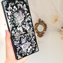 퓨어 로즈 자개 미니 경대 휴대용 거울 화장대 외국인선물, 퓨어장미(메인)