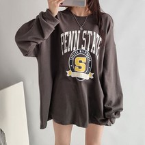 세라제이 오버핏 펜스테이트 롱 박스 티셔츠