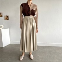 멋쭈 시크 페이크 레더 플리츠스커트 (3color)