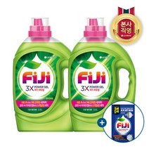 LG 생활건강 피지 3X 파워젤 액체세제 일반/드럼 겸용 오리지널 2.2L X 2개 + FIJI 세탁조 클리너 100g 증정, 단품없음